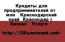 Кредиты для предпринимателей от 3 млн - Краснодарский край, Краснодар г. Бизнес » Услуги   